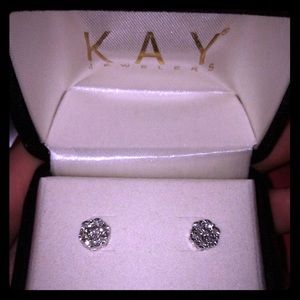 Sterling silver diamond earrings